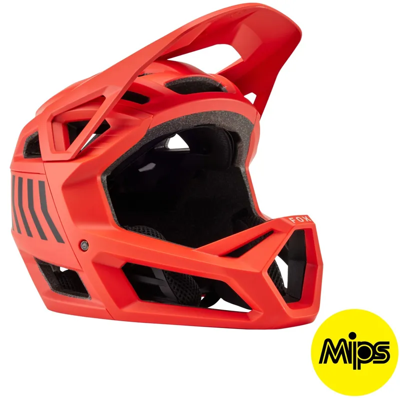 Fox Proframe Full Face Youth MTB Helmet Race Energy OS Orange Flame